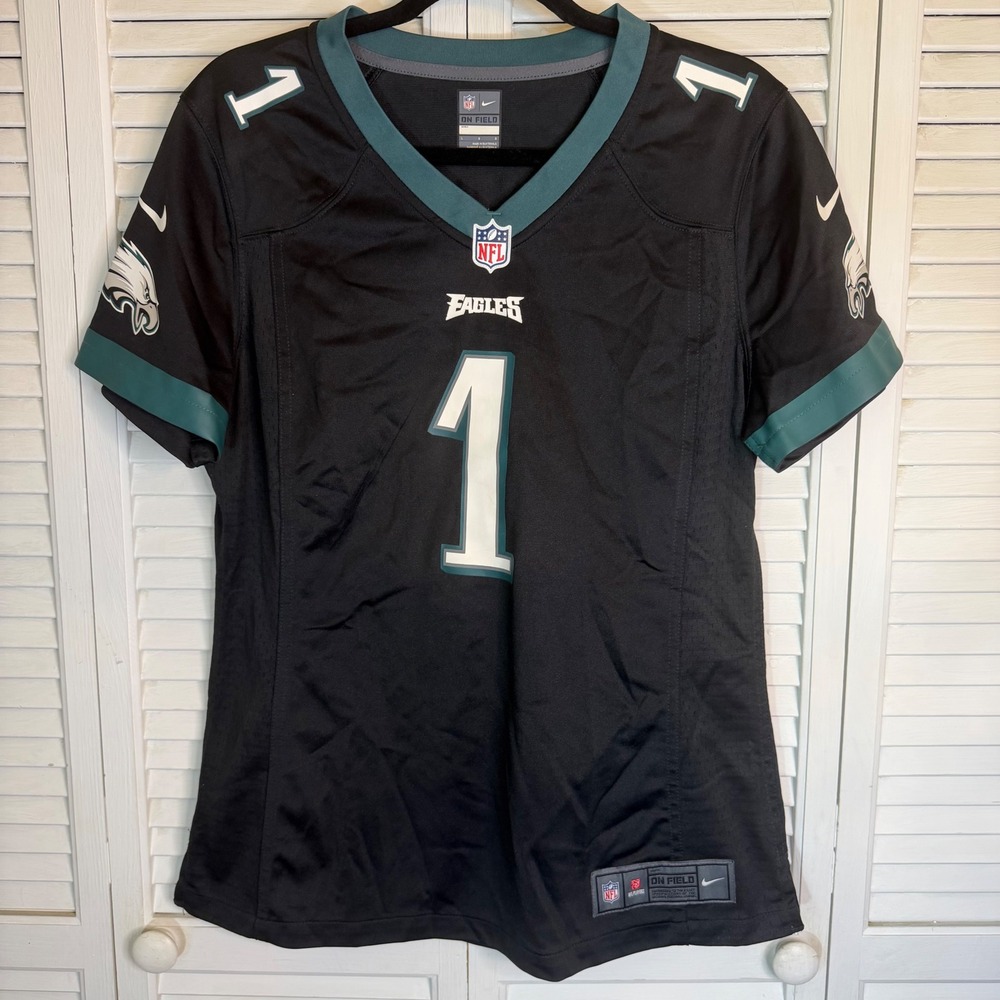 Nike Philadelphia Eagles Jalen Hurts 1 NFL On Field Jersey Black Mens Large